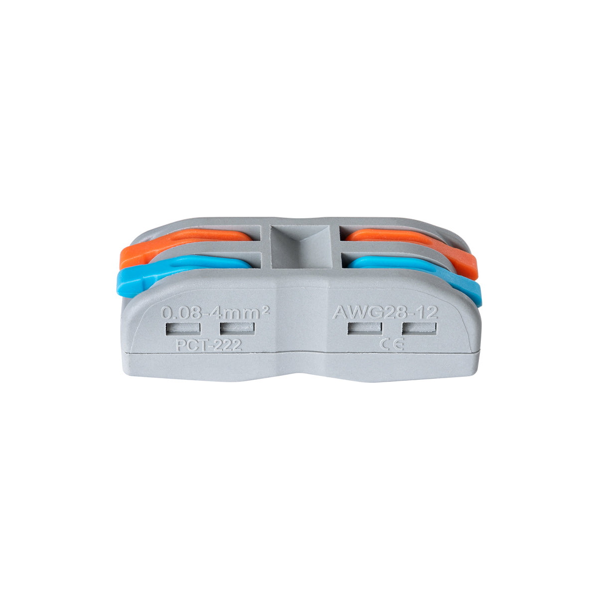 GLOBOSTAR® FAST-CONNECT 69911 Διπλή Κλέμα Ταχείας Σύνδεσης & Διακλάδωσης Καλωδίων - 2 x Είσοδοι & 2 x Έξοδοι με Συμβατή Διατομή Καλωδίων 0.08mm² έως 2.5mm² - 250V/4KV 32A Max IP20 - Γκρι με Πορτοκαλί & Μπλε - Μ2 x Π4 x Υ1.5cm - Πακέτο 5 Τεμαχίων - ledmania.gr