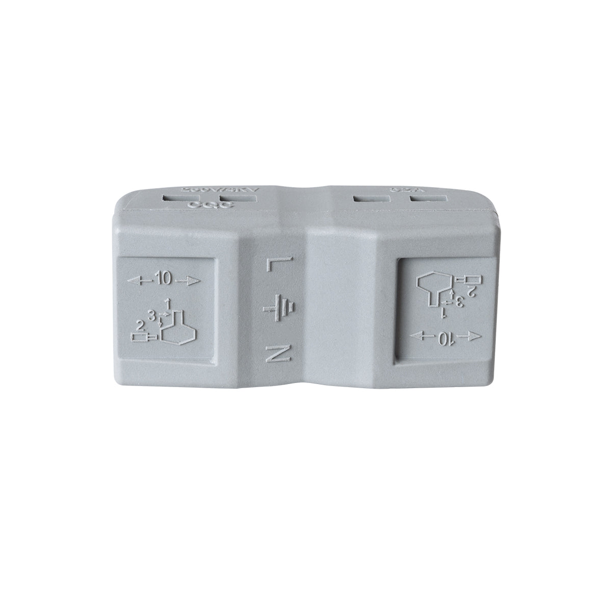 GloboStar® FAST-CONNECT 69912 Τριπλή Κλέμα Ταχείας Σύνδεσης & Διακλάδωσης Καλωδίων - 3 x Είσοδοι & 3 x Έξοδοι με Συμβατή Διατομή Καλωδίων 0.08mm² έως 2.5mm² - 250V/4KV 32A Max IP20 - Γκρι - Μ4 x Π4 x Υ1.5cm - Πακέτο 5 Τεμαχίων