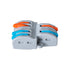 GLOBOSTAR® FAST-CONNECT 69913 Διπλή σε Τετραπλή Κλέμα Ταχείας Σύνδεσης & Διακλάδωσης Καλωδίων - 2 x Είσοδοι & 4 x Έξοδοι με Συμβατή Διατομή Καλωδίων 0.08mm² έως 2.5mm² - 250V/4KV 32A Max IP20 - Γκρι με Πορτοκαλί & Μπλε - Μ2.6 x Π4 x Υ1.5cm - Πακέτο 5 Τ... - ledmania.gr