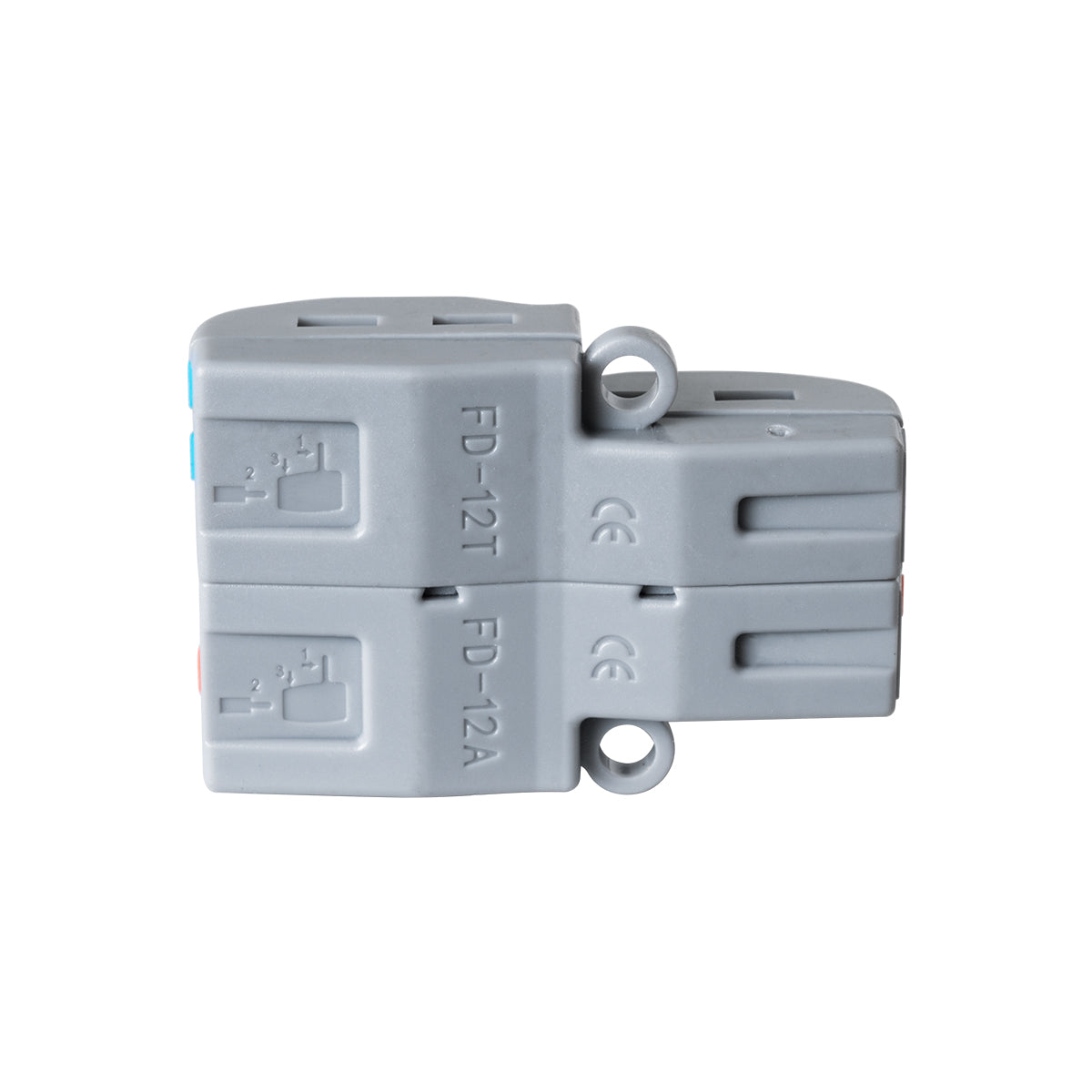 GLOBOSTAR® FAST-CONNECT 69913 Διπλή σε Τετραπλή Κλέμα Ταχείας Σύνδεσης & Διακλάδωσης Καλωδίων - 2 x Είσοδοι & 4 x Έξοδοι με Συμβατή Διατομή Καλωδίων 0.08mm² έως 2.5mm² - 250V/4KV 32A Max IP20 - Γκρι με Πορτοκαλί & Μπλε - Μ2.6 x Π4 x Υ1.5cm - Πακέτο 5 Τ... - ledmania.gr