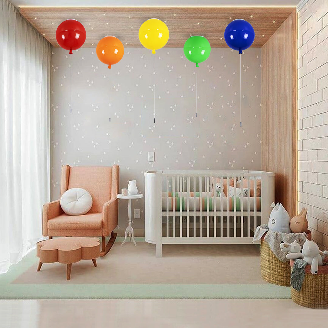 GloboStar® BALLOON 00651 Παιδικό Φωτιστικό Οροφής Μπάλα Μονόφωτο 1 x E27 IP20 Κίτρινο Πλαστικό με Ασημί Μέταλλο - Μ30 x Π30 x Υ33cm - ledmania.gr