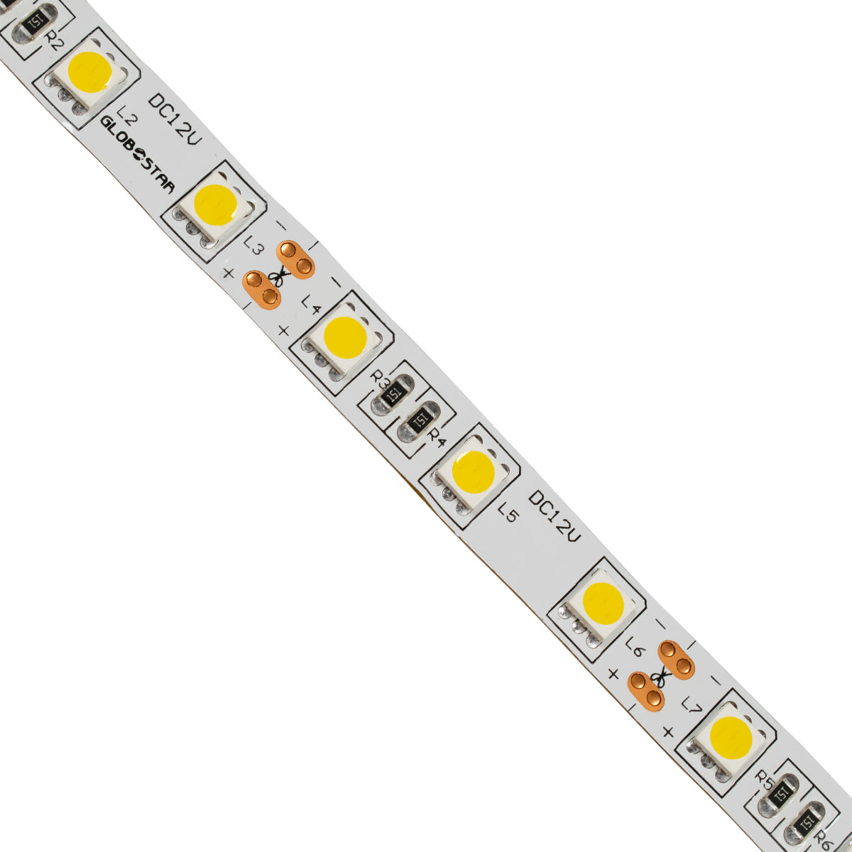 GLOBOSTAR® LUMAR 70022 Ταινία LED 14.4W/m 1296lm/m 120° DC 12V IP20 60 x SMD5050 Chip/m Θερμό Λευκό 2700K Dimmable - Sanan SMD Chip - Μ500 x Π1 x Υ0.2cm - Ρολό 5 Μέτρων - 5 Χρόνια Εγγύηση - ledmania.gr