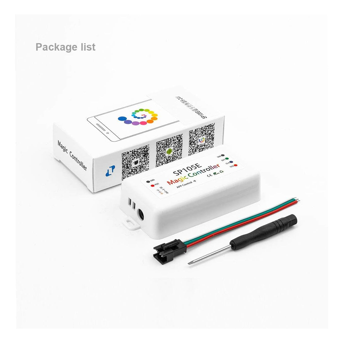 GLOBOSTAR® SP105E 70039 WiFi 2.4G Ψηφιακός Pixel Addressable Controller DC 5-12-24V IP20 - WiFi 2.4G - SPI/TTL Protocol 2048 IC - Μ8.5 x Π4.5 x Υ2.2cm - 2 Χρόνια Εγγύηση