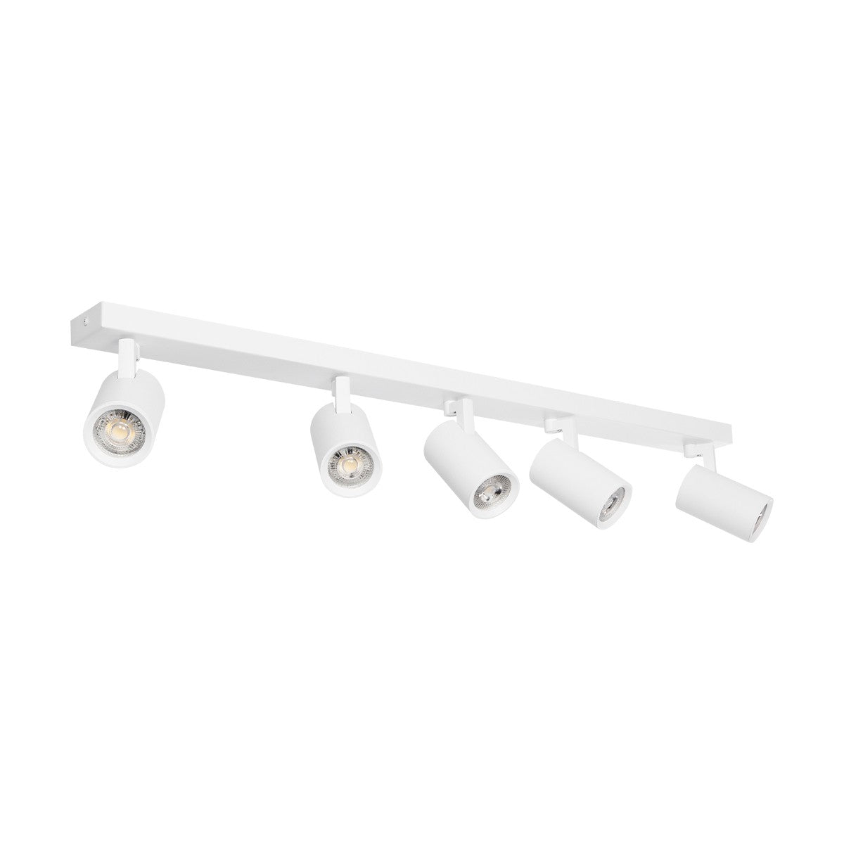 kelvo® SPOTA KLV-101-0143 Μοντέρνο Κινούμενο Φωτιστικό Σποτ Οροφής με Ντουί 5 x GU10 90° AC 220-240V IP20 - Λευκό Ματ - Μ79.5 x Π6.3 x Υ14cm - ledmania.gr
