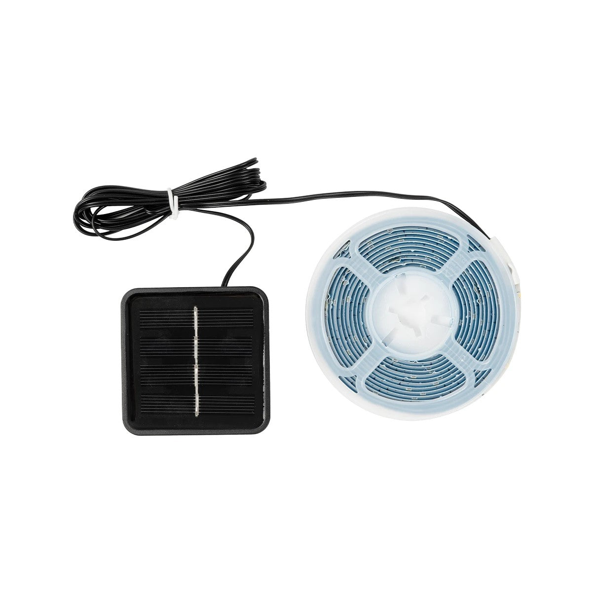 GloboStar® 70420 Αυτόνομο Ηλιακό Φωτοβολταϊκό Σετ με 3m Ταινία LED 180 SMD 2835 Chips 3W 120° IP65 300lm Θερμό Λευκό 3000k - Μ300 x Π0.7 x Υ0.3cm - ledmania.gr