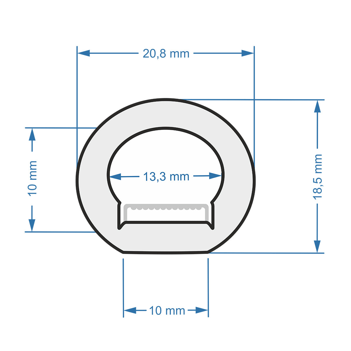 GloboStar® 70589 TUBE 360° Degree Neon Flex Epistar LED SMD 5050 1m 18W/m 60LED/m 1818lm/m 360° DC 24V Αδιάβροχη IP68 Digital Magic Addressable IC WS2811 RGB Dimmable - ledmania.gr