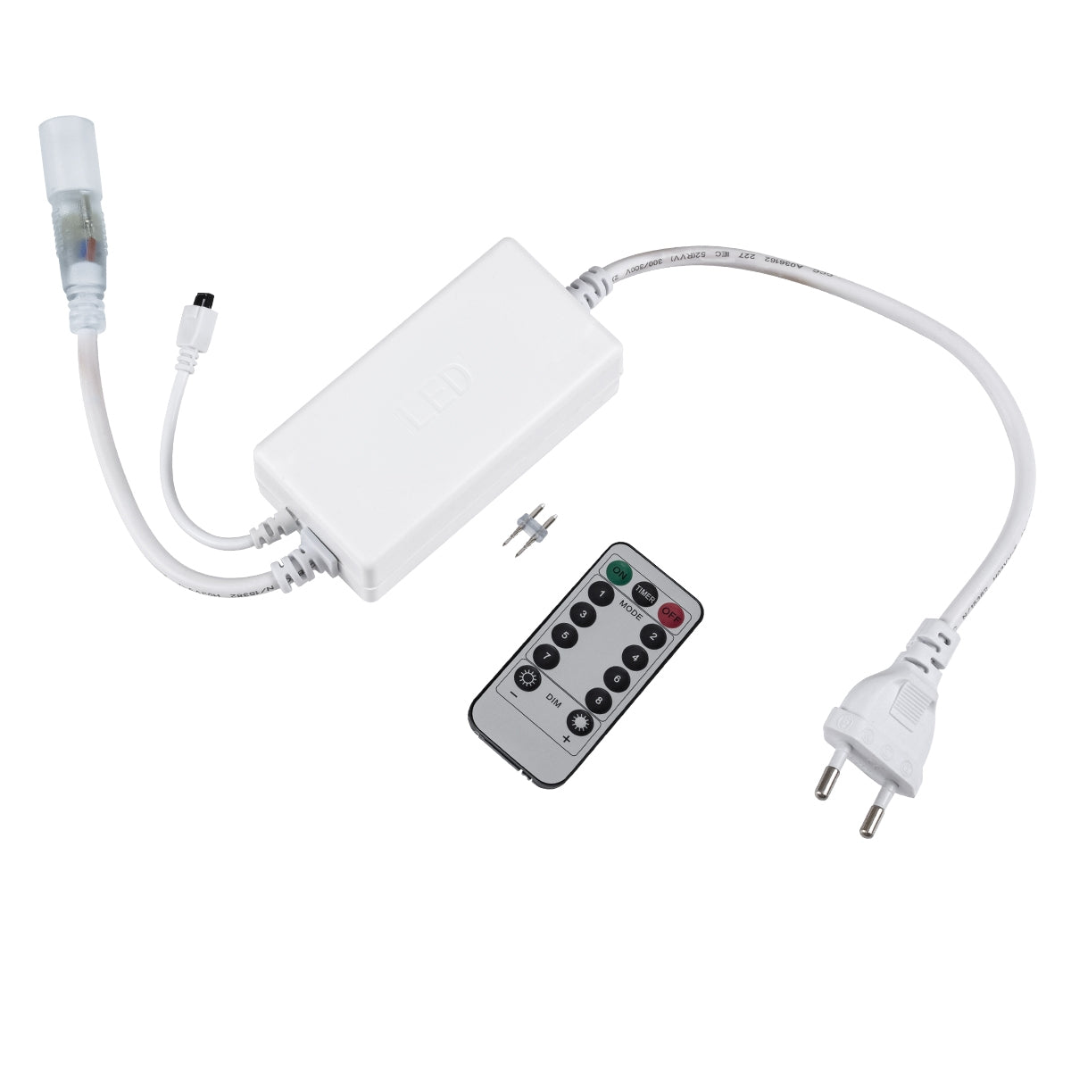 GloboStar® 70666 Controller Αδιάβροχος IP44 AC/DC 230V με Ασύρματο Χειριστήριο για έως 100 μέτρα Μονόχρωμου Φωτοσωλήνα LED Μ9 x Π5 x Υ3cm - ledmania.gr