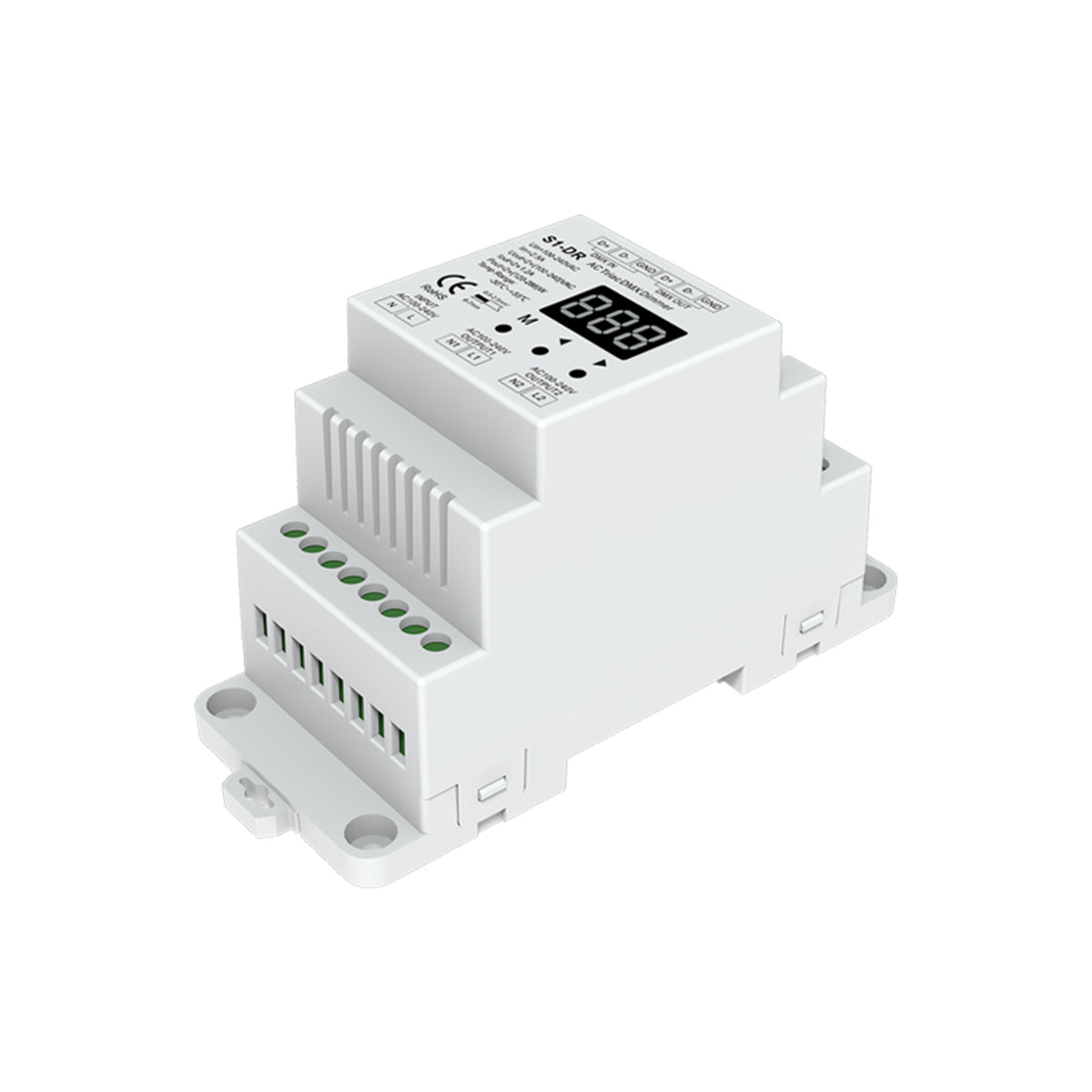 GLOBOSTAR® SKYDANCE-S1-DR 70670 AC Trailing Edge DMX Dimmer Ράγας με 2 x 1.5A 360W Κανάλια AC 220-240V 3A 720W Max IP20 - DMX512 & RDM - Μ11.5 x Π5 x Υ6.5cm - 5 Χρόνια Εγγύηση - ledmania.gr