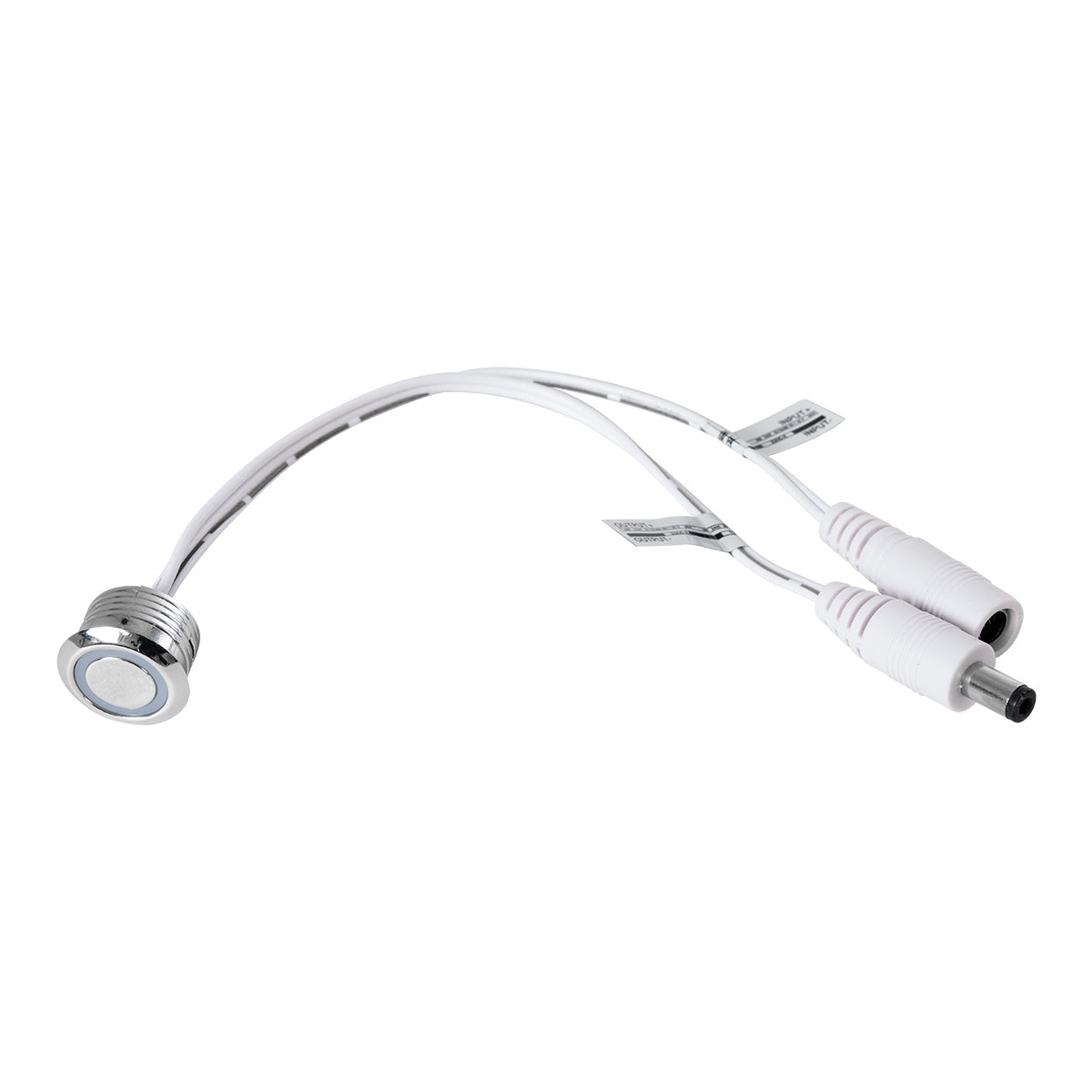 GLOBOSTAR® BUTTON 70790 Φωτιζόμενος Χωνευτός Διακόπτης Αφής On/Off & Push Dimming LED DC 12-24V 1 x 4A 96W Max IP20 Ψυχρό Λευκό 6000K - Μ2 x Π2 x Υ1.2cm - 2 Χρόνια Εγγύηση