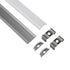GLOBOSTAR® ALP-LINEAR CURBARIO 70802-1M Επιφανειακό Εύκαμπτο Προφίλ Αλουμινίου με Λευκό Γαλακτερό Πατητό Κάλυμμα για Ταινίες LED IP20 - Ασημί & Λευκό - Μ100 x Π1.8 x Υ0.5cm - ledmania.gr