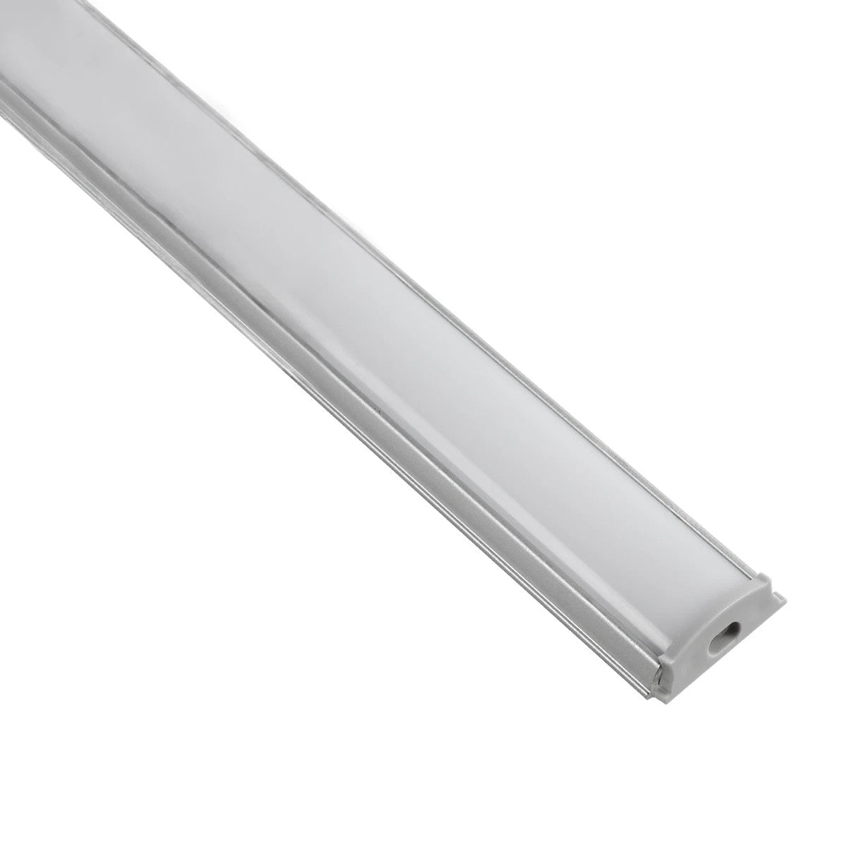GLOBOSTAR® ALP-LINEAR CURBARIO 70802-1M Επιφανειακό Εύκαμπτο Προφίλ Αλουμινίου με Λευκό Γαλακτερό Πατητό Κάλυμμα για Ταινίες LED IP20 - Ασημί & Λευκό - Μ100 x Π1.8 x Υ0.5cm - ledmania.gr