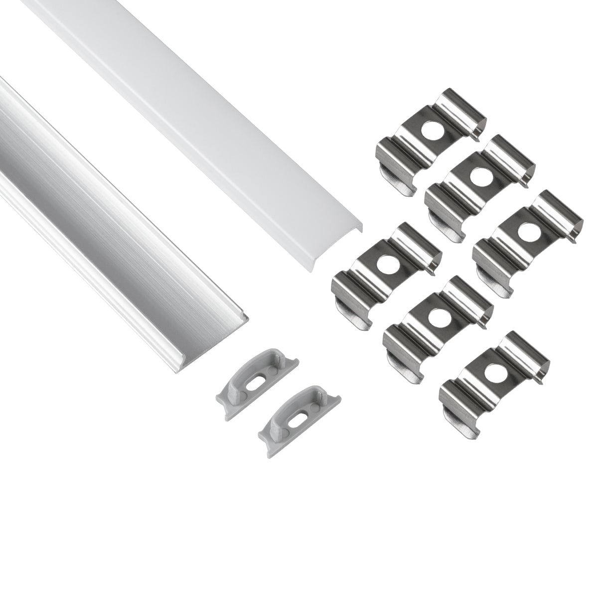GloboStar® CURVED-PROFILE 70802-3M Προφίλ Αλουμινίου - Βάση & Ψύκτρα Ταινίας LED με Λευκό Γαλακτερό Κάλυμμα - Επιφανειακή Χρήση - Εύκαμπτο με Δυνατότητα Κυρτής Τοποθέτησης - Πατητό Κάλυμμα - Ασημί - 3 Μέτρα - Πακέτο 5 Τεμαχίων - Μ300 x Π1.8 x Υ0.5cm - ledmania.gr
