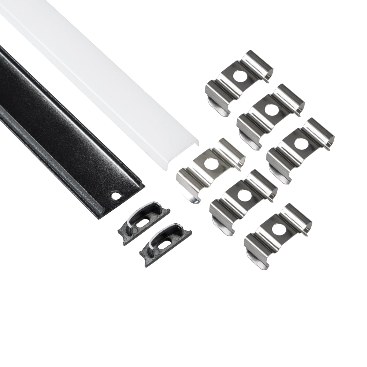 GloboStar® CURVED-PROFILE 70804-3M Προφίλ Αλουμινίου - Βάση & Ψύκτρα Ταινίας LED με Λευκό Γαλακτερό Κάλυμμα - Επιφανειακή Χρήση - Εύκαμπτο με Δυνατότητα Κυρτής Τοποθέτησης - Πατητό Κάλυμμα - Μαύρο - 3 Μέτρα - Πακέτο 5 Τεμαχίων - Μ300 x Π1.8 x Υ0.5cm - ledmania.gr