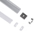 GLOBOSTAR® ALP-LINEAR SURFABO 70805-1M Επιφανειακό Προφίλ Αλουμινίου με Λευκό Γαλακτερό Πατητό Κάλυμμα για Ταινίες LED IP20 - Ασημί & Λευκό - Μ100 x Π1.6 x Υ0.7cm