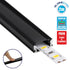 GLOBOSTAR® ALP-LINEAR SURFABO 70806-2M Επιφανειακό Προφίλ Αλουμινίου με Μαύρο Φιμέ Πατητό Κάλυμμα για Ταινίες LED IP20 - Μαύρο - Μ200 x Π1.6 x Υ0.7cm - Πακέτο 5 Τεμαχίων