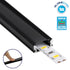 GLOBOSTAR® ALP-LINEAR SURFABO 70806-1M Επιφανειακό Προφίλ Αλουμινίου με Μαύρο Φιμέ Πατητό Κάλυμμα για Ταινίες LED IP20 - Μαύρο & Λευκό - Μ100 x Π1.6 x Υ0.7cm - ledmania.gr