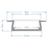 GLOBOSTAR® ALP-LINEAR RECCA 70811-1M Χωνευτό Προφίλ Αλουμινίου με Λευκό Γαλακτερό Πατητό Κάλυμμα για Ταινίες LED IP20 - Ασημί & Λευκό - Μ100 x Π3 x Υ1.1cm