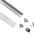 GLOBOSTAR® ALP-CORNER LINEO 70815-1M Επιφανειακό Γωνιακό Προφίλ Αλουμινίου με Λευκό Γαλακτερό Πατητό Κάλυμμα για Ταινίες LED IP20 - Ασημί & Λευκό - Μ100 x Π1.6 x Υ1.6cm - ledmania.gr