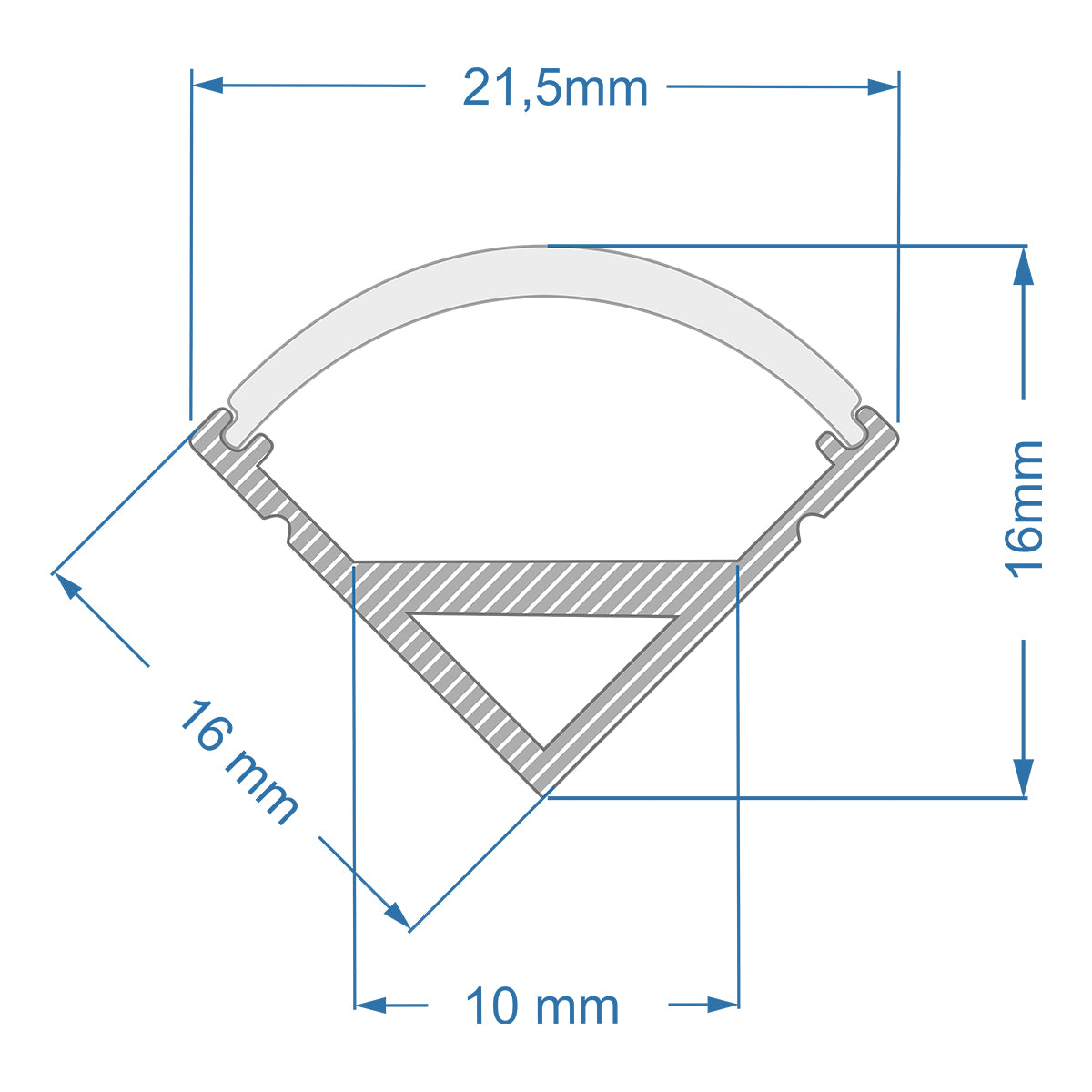 GLOBOSTAR® ALP-CORNER LINEO 70815-1M Επιφανειακό Γωνιακό Προφίλ Αλουμινίου με Λευκό Γαλακτερό Πατητό Κάλυμμα για Ταινίες LED IP20 - Ασημί & Λευκό - Μ100 x Π1.6 x Υ1.6cm - ledmania.gr