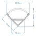 GLOBOSTAR® ALP-CORNER LINEO 70815-1M Επιφανειακό Γωνιακό Προφίλ Αλουμινίου με Λευκό Γαλακτερό Πατητό Κάλυμμα για Ταινίες LED IP20 - Ασημί & Λευκό - Μ100 x Π1.6 x Υ1.6cm - ledmania.gr