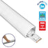 GLOBOSTAR® ALP-CORNER LINEO 70815-3M Επιφανειακό Γωνιακό Προφίλ Αλουμινίου με Λευκό Γαλακτερό Πατητό Κάλυμμα για Ταινίες LED IP20 - Ασημί & Λευκό - Μ300 x Π1.6 x Υ1.6cm - Πακέτο 5 Τεμαχίων