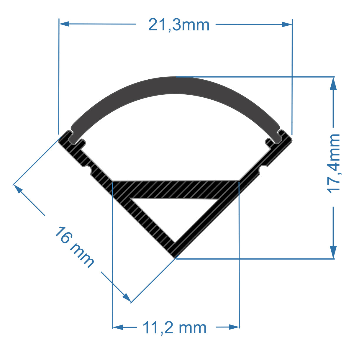 GLOBOSTAR® ALP-CORNER LINEO 70816-3M Επιφανειακό Γωνιακό Προφίλ Αλουμινίου με Μαύρο Φιμέ Πατητό Κάλυμμα για Ταινίες LED IP20 - Μαύρο - Μ300 x Π1.6 x Υ1.6cm - Πακέτο 5 Τεμαχίων - ledmania.gr