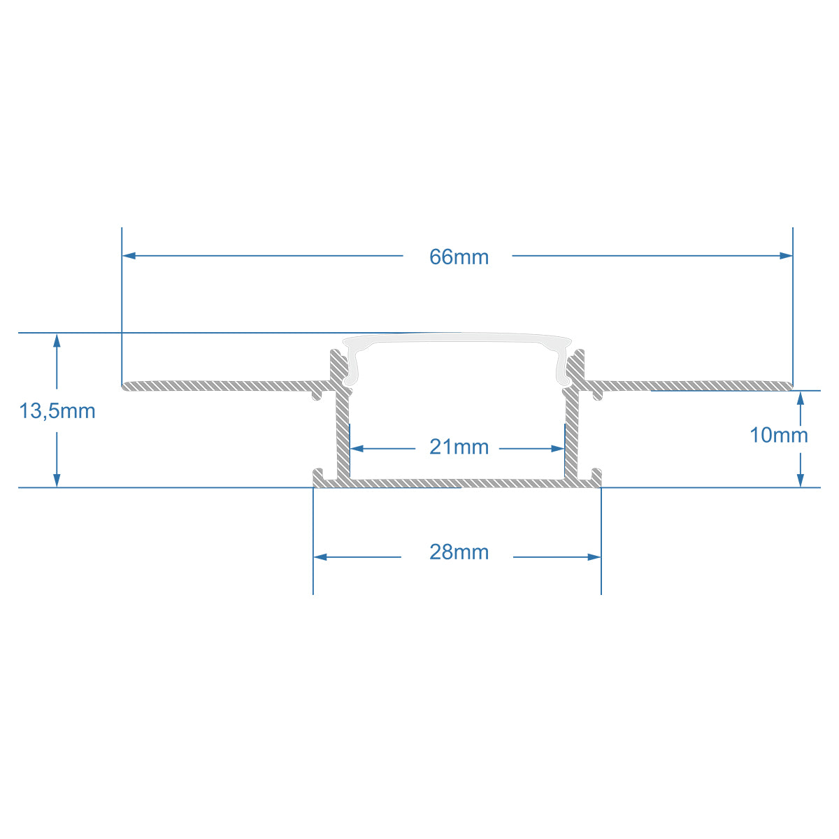GLOBOSTAR® ALP-PLASTERIN GYPSO 70819-3M Χωνευτό Προφίλ Αλουμινίου Ειδικό για Γυψοσανίδα με Λευκό Γαλακτερό Πατητό Κάλυμμα για Ταινίες LED IP20 - Ασημί & Λευκό - Μ300 x Π6.7 x Υ1.3cm - Πακέτο 5 Τεμαχίων - ledmania.gr