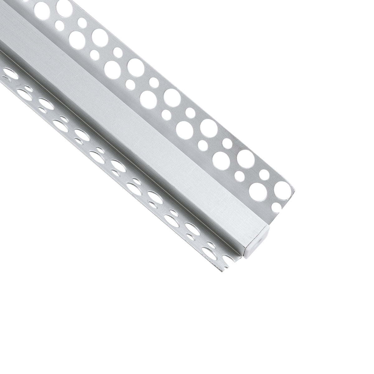 GLOBOSTAR® ALP-PLASTERIN GYPSO 70821-3M Χωνευτό Προφίλ Αλουμινίου Ειδικό για  Εξωτερική Γωνία Γυψοσανίδας με Λευκό Γαλακτερό Πατητό Κάλυμμα για Ταινίες LED IP20 - Ασημί & Λευκό - Μ300 x Π4.5 x Υ2cm - Πακέτο 5 Τεμαχίων