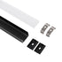 GLOBOSTAR® ALP-LINEAR VEXTA 70825-1M Επιφανειακό Προφίλ Αλουμινίου με Λευκό Γαλακτερό Πατητό Κάλυμμα για Ταινίες LED IP20 - Μαύρο & Λευκό - Μ100 x Π3 x Υ2cm - ledmania.gr