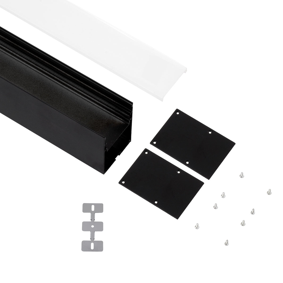 GloboStar® SURFACEPENDANT-PROFILE 70828-1M Προφίλ Αλουμινίου - Βάση & Ψύκτρα Ταινίας LED με Λευκό Γαλακτερό Κάλυμμα - Επιφανειακή & Κρεμαστή Χρήση - Πατητό Κάλυμμα - Μαύρο - 1 Μέτρο - Μ100 x Π5 x Υ7cm - ledmania.gr