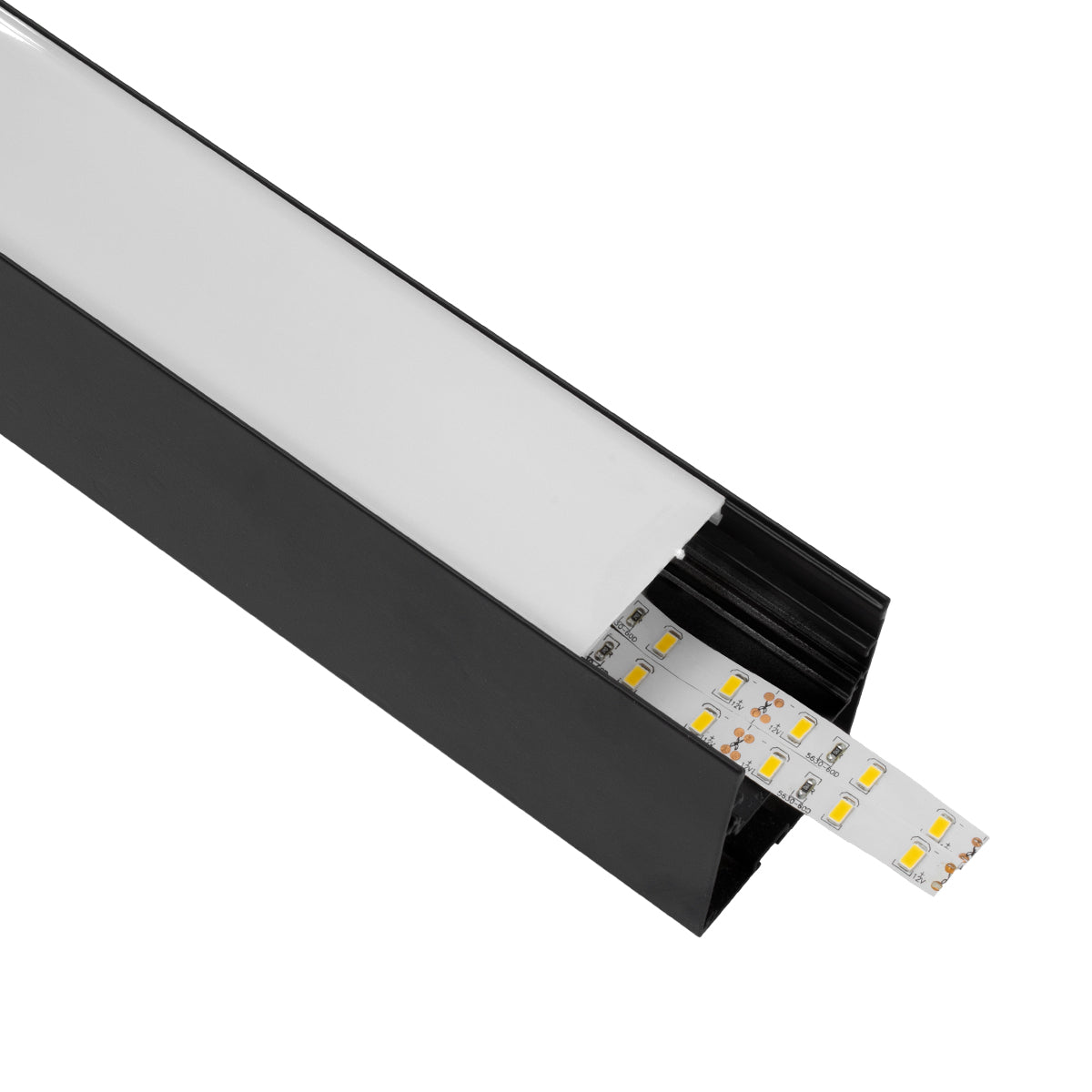 GloboStar® SURFACEPENDANT-PROFILE 70828-3M Προφίλ Αλουμινίου - Βάση & Ψύκτρα Ταινίας LED με Λευκό Γαλακτερό Κάλυμμα - Επιφανειακή & Κρεμαστή Χρήση - Πατητό Κάλυμμα - Μαύρο - 3 Μέτρα - Μ300 x Π5 x Υ7cm - ledmania.gr