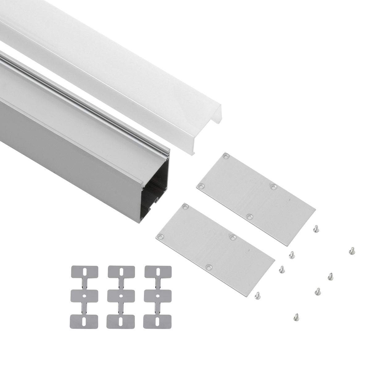 GloboStar® SURFACEPENDANT-PROFILE 70830-3M Προφίλ Αλουμινίου - Βάση & Ψύκτρα Ταινίας LED με Λευκό Γαλακτερό Κάλυμμα - Επιφανειακή & Κρεμαστή Χρήση - Πατητό Κάλυμμα - Ασημί - 3 Μέτρα - Μ300 x Π3.5 x Υ7.4cm - ledmania.gr