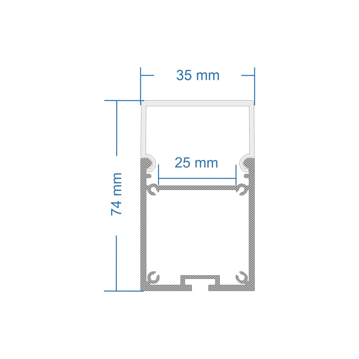 GloboStar® SURFACEPENDANT-PROFILE 70831-1M Προφίλ Αλουμινίου - Βάση & Ψύκτρα Ταινίας LED με Λευκό Γαλακτερό Κάλυμμα - Επιφανειακή & Κρεμαστή Χρήση - Πατητό Κάλυμμα - Λευκό - 1 Μέτρο - Μ100 x Π3.5 x Υ7.4cm - ledmania.gr