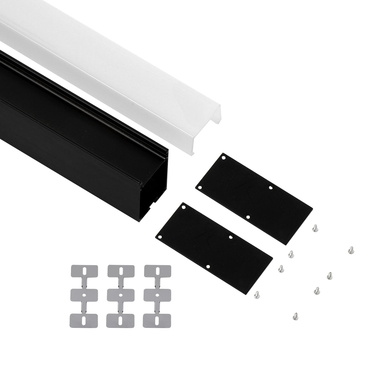 GloboStar® SURFACEPENDANT-PROFILE 70832-3M Προφίλ Αλουμινίου - Βάση & Ψύκτρα Ταινίας LED με Λευκό Γαλακτερό Κάλυμμα - Επιφανειακή & Κρεμαστή Χρήση - Πατητό Κάλυμμα - Μαύρο - 3 Μέτρα - Μ300 x Π3.5 x Υ7.4cm - ledmania.gr