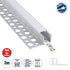 GLOBOSTAR® ALP-PLASTERIN GYPSO 70834-3M Χωνευτό Τερματικό Προφίλ Αλουμινίου Ειδικό για Γυψοσανίδα με Λευκό Γαλακτερό Πατητό Κάλυμμα για Ταινίες LED IP20 - Ασημί & Λευκό - Μ300 x Π3.3 x Υ1.5cm - Πακέτο 5 Τεμαχίων - ledmania.gr