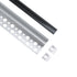 GLOBOSTAR® ALP-PLASTERIN GYPSO 70835-3M Χωνευτό Τερματικό Προφίλ Αλουμινίου Ειδικό για Γυψοσανίδα με Μαύρο Φιμέ Πατητό Κάλυμμα για Ταινίες LED IP20 - Ασημί & Μαύρο - Μ300 x Π3.1 x Υ1.3cm - Πακέτο 5 Τεμαχίων