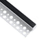 GLOBOSTAR® ALP-PLASTERIN GYPSO 70835-3M Χωνευτό Τερματικό Προφίλ Αλουμινίου Ειδικό για Γυψοσανίδα με Μαύρο Φιμέ Πατητό Κάλυμμα για Ταινίες LED IP20 - Ασημί & Μαύρο - Μ300 x Π3.1 x Υ1.3cm - Πακέτο 5 Τεμαχίων