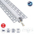 GLOBOSTAR® ALP-PLASTERIN GYPSO 70838-2M Χωνευτό Προφίλ Αλουμινίου Ειδικό για Γυψοσανίδα με Λευκό Γαλακτερό Πατητό Κάλυμμα για Ταινίες LED IP20 - Ασημί & Λευκό - Μ200 x Π5.6 x Υ1.3cm - Πακέτο 5 Τεμαχίων - ledmania.gr