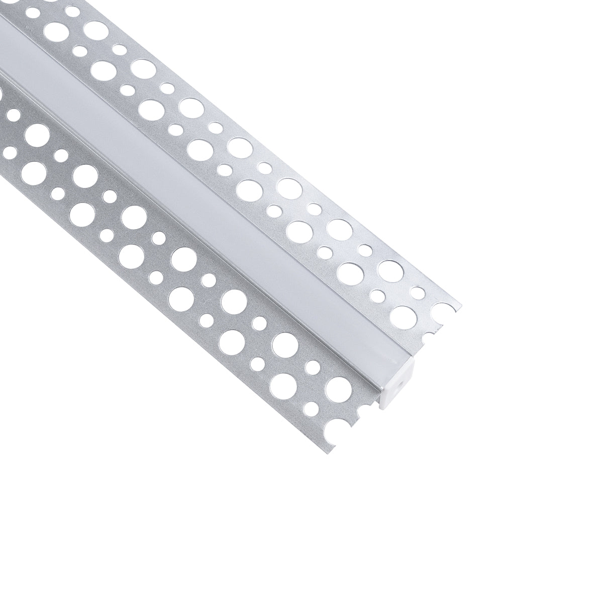 GLOBOSTAR® ALP-PLASTERIN GYPSO 70838-2M Χωνευτό Προφίλ Αλουμινίου Ειδικό για Γυψοσανίδα με Λευκό Γαλακτερό Πατητό Κάλυμμα για Ταινίες LED IP20 - Ασημί & Λευκό - Μ200 x Π5.6 x Υ1.3cm - Πακέτο 5 Τεμαχίων - ledmania.gr