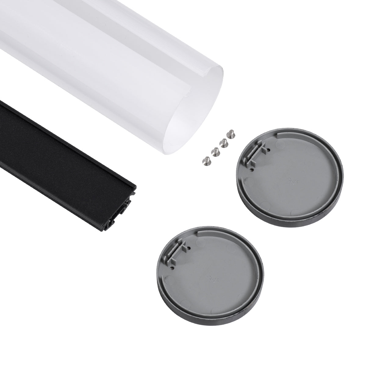 GloboStar® SURFACEPENDANT-PROFILE 70856-1M Προφίλ Αλουμινίου - Βάση & Ψύκτρα Ταινίας LED με Λευκό Γαλακτερό Κάλυμμα - Επιφανειακή & Κρεμαστή Χρήση - Πατητό Κάλυμμα - Μαύρο - 1 Μέτρο - Μ100 x Φ6cm - ledmania.gr
