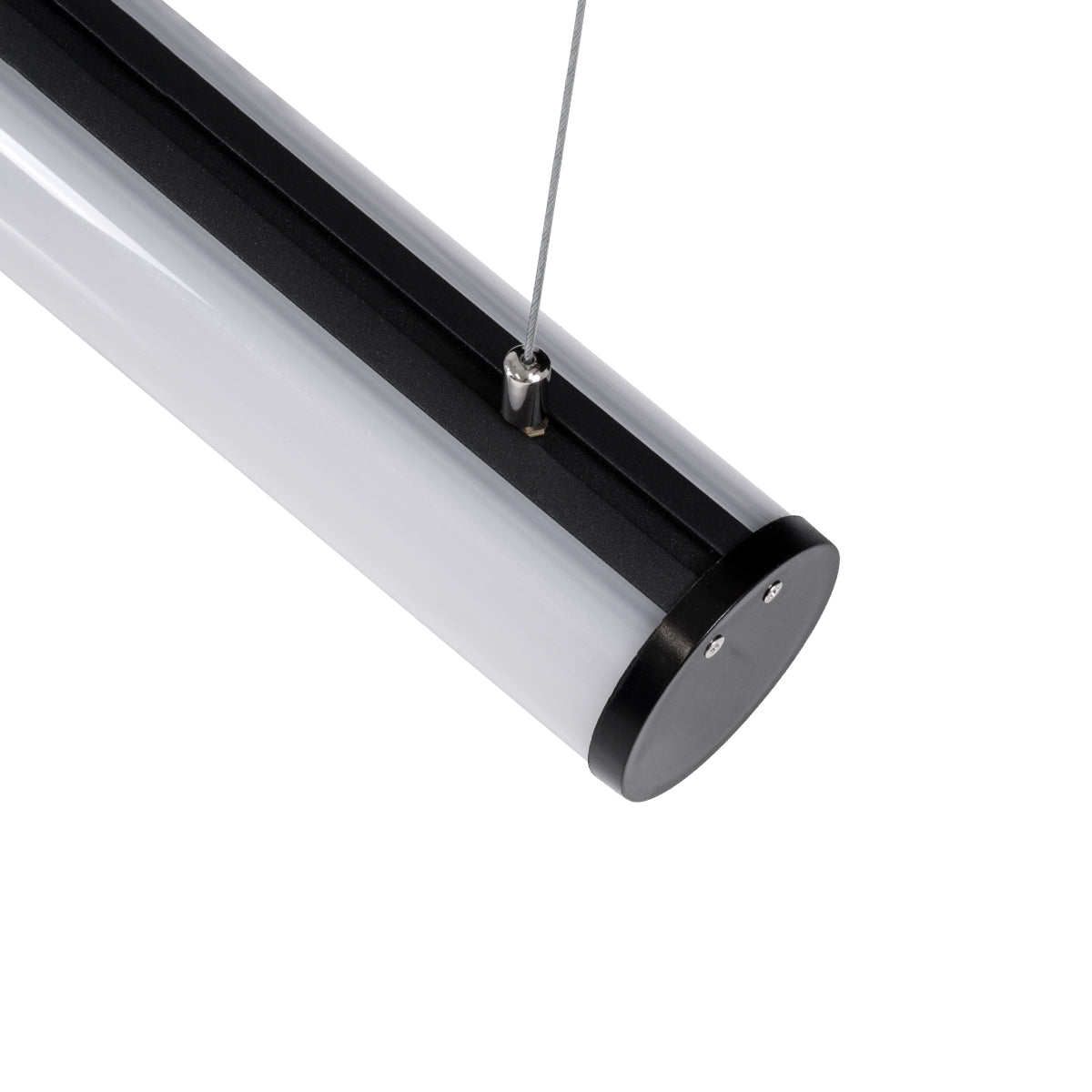 GloboStar® SURFACEPENDANT-PROFILE 70856-1M Προφίλ Αλουμινίου - Βάση & Ψύκτρα Ταινίας LED με Λευκό Γαλακτερό Κάλυμμα - Επιφανειακή & Κρεμαστή Χρήση - Πατητό Κάλυμμα - Μαύρο - 1 Μέτρο - Μ100 x Φ6cm - ledmania.gr
