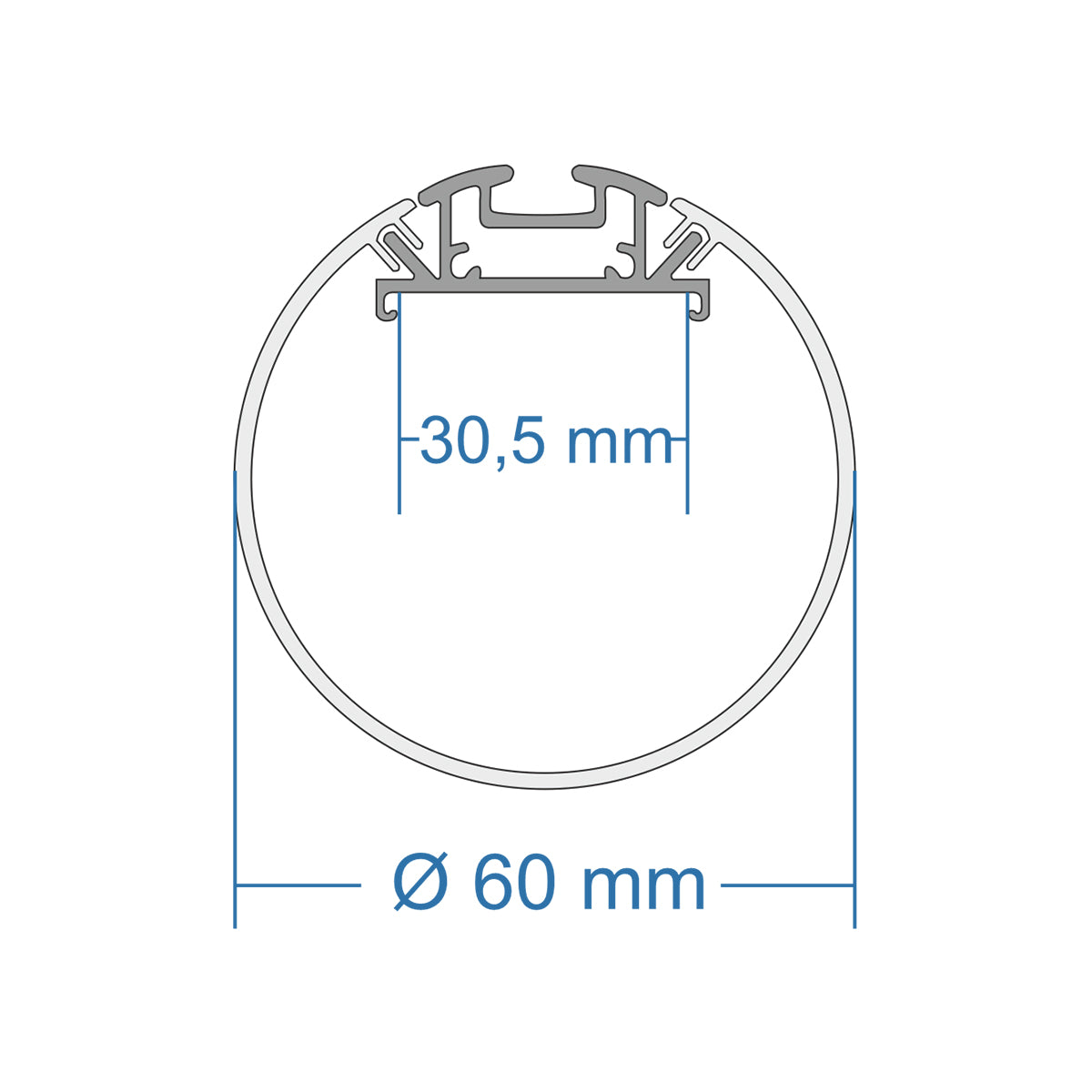 GloboStar® SURFACEPENDANT-PROFILE 70856-1M Προφίλ Αλουμινίου - Βάση & Ψύκτρα Ταινίας LED με Λευκό Γαλακτερό Κάλυμμα - Επιφανειακή & Κρεμαστή Χρήση - Πατητό Κάλυμμα - Μαύρο - 1 Μέτρο - Μ100 x Φ6cm - ledmania.gr