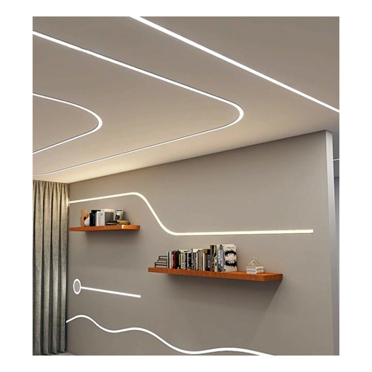 GloboStar® CURVED-PROFILE 70863-3M Προφίλ Αλουμινίου - Βάση & Ψύκτρα Ταινίας LED με Λευκό Γαλακτερό Κάλυμμα - Επιφανειακή Χρήση - Εύκαμπτο με Δυνατότητα Κυρτής Τοποθέτησης - Πατητό Κάλυμμα - Λευκό - 3 Μέτρα - Πακέτο 5 Τεμαχίων - Μ300 x Π1.8 x Υ0.5cm - ledmania.gr