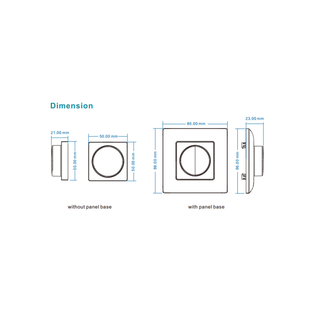 GloboStar® 71443 K1 Mi-BOXER Ασύρματο Επιτοίχιο Χειριστήριο Dimmer RF 2.4Ghz για όλα τα Μονόχρωμα Mi-BOXER Controller DC 3V 1 x CR2032 - IP20 Λευκό Μ8.5 x Π8.5 x Υ2.5cm - 5 Years Warranty - ledmania.gr