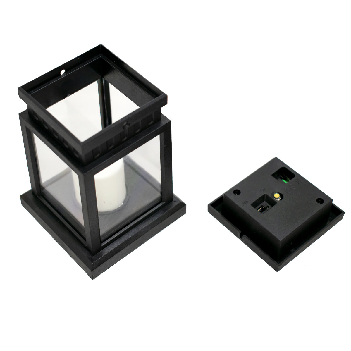 GLOBOSTAR® LANTERNIA 71506 Διακοσμητικό Φαναράκι LED 1W 50lm 180° DC 5V με Φωτοβολταϊκό Panel 5V 0.1W & Επαναφορτιζόμενη Μπαταρία Li-ion 3.2V 120mAh Αδιάβροχο IP65 Θερμό Λευκό 2700K - Μ9 x Π9 x Υ12.5cm - 1 Χρόνο Εγγύηση - ledmania.gr