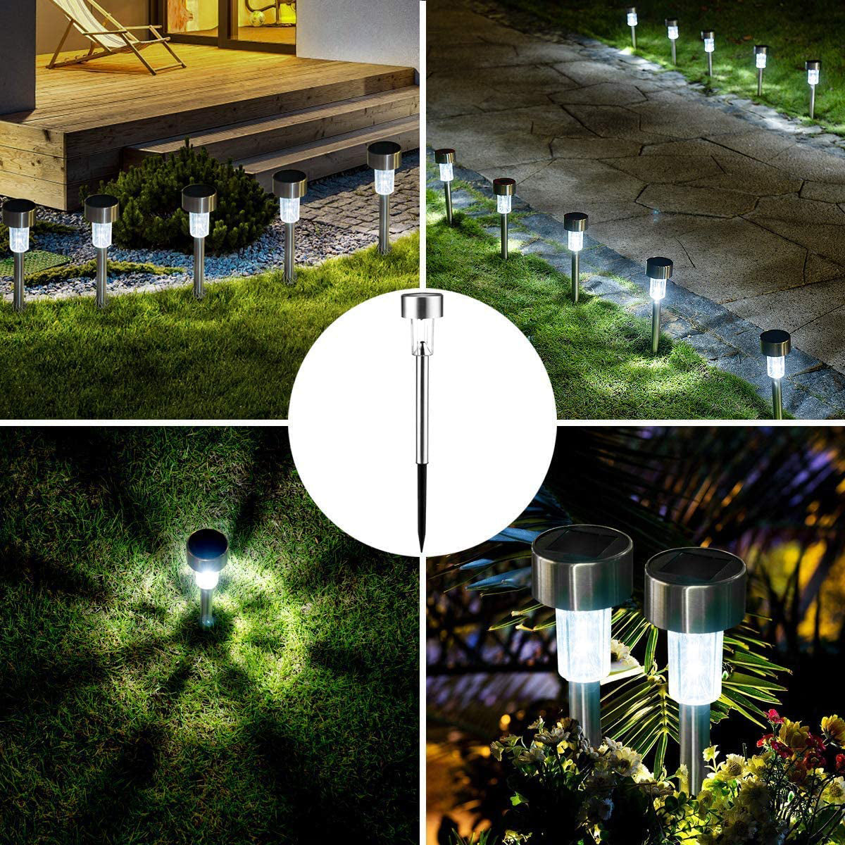 GloboStar® 71520 Αυτόνομο Ηλιακό Φωτιστικό LED SMD 1W 100lm με Ενσωματωμένη Μπαταρία 600mAh - Φωτοβολταϊκό Πάνελ με Αισθητήρα Ημέρας-Νύχτας Αδιάβροχο IP65 Φανάρι Κήπου Στρογγυλό Ψυχρό Λευκό 6000K - ledmania.gr
