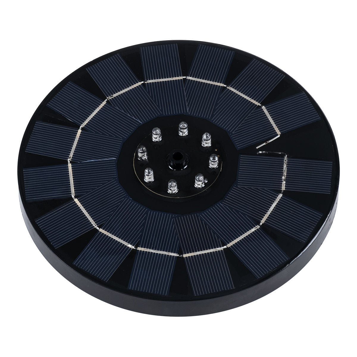 GloboStar® 71533 Ηλιακό Αυτόνομο Φωτοβολταϊκό Διακοσμητικό Συντριβάνι LED 3W με Μέγιστο Ύψος Νερού 30-60cm - 4 Διαφορετικά Μπέκ Ψεκασμού Αδιάβροχο IP68 Πολύχρωμο RGB Φ18 x Υ8cm - ledmania.gr