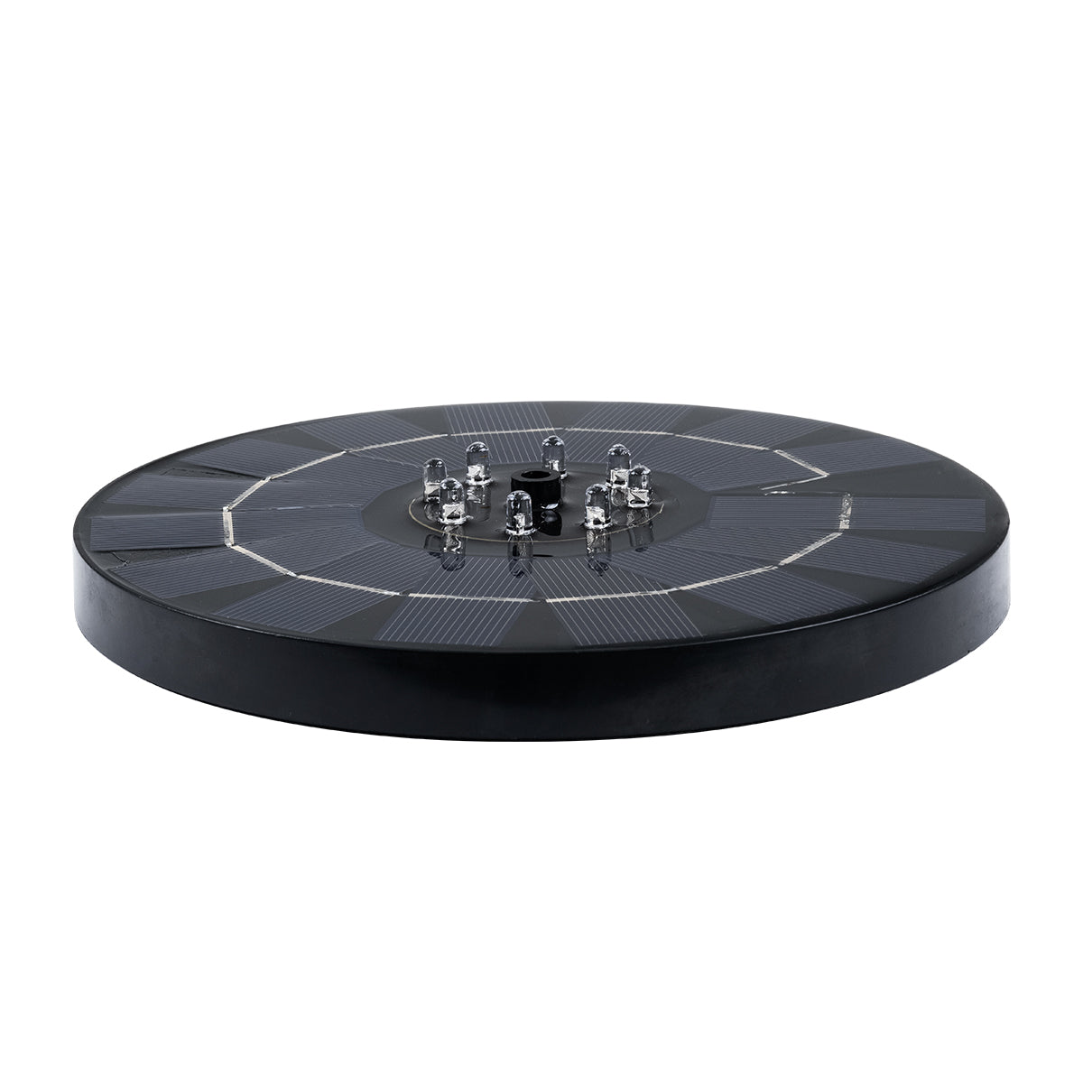 GloboStar® 71533 Ηλιακό Αυτόνομο Φωτοβολταϊκό Διακοσμητικό Συντριβάνι LED 3W με Μέγιστο Ύψος Νερού 30-60cm - 4 Διαφορετικά Μπέκ Ψεκασμού Αδιάβροχο IP68 Πολύχρωμο RGB Φ18 x Υ8cm - ledmania.gr