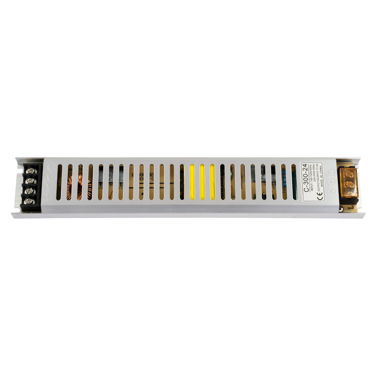 GLOBOSTAR® LUMISLIM 73018 Τροφοδοτικό/Μετασχηματιστής PELV 300W 12.5A DC 24V IP20 - AC 220-240V σε DC 24V - Μ31 x Π5.4 x Υ2.3cm - 3 Χρόνια Εγγύηση