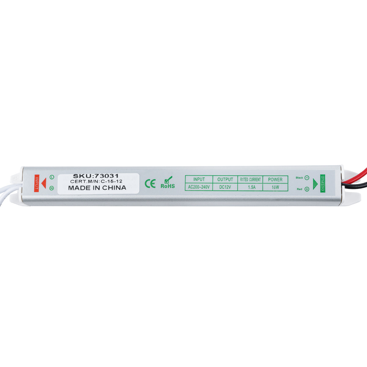 GLOBOSTAR® LUMISLIM 73031 Τροφοδοτικό/Μετασχηματιστής PELV 18W 1.5A DC 12V IP20 - AC 220-240V σε DC 12V - Μ17.5 x Π1.8 x Υ1.8cm - 3 Χρόνια Εγγύηση - ledmania.gr